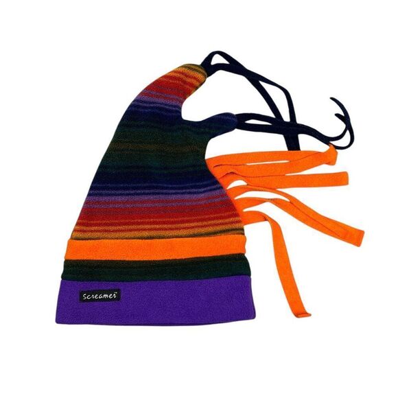 Screamer Winter Stocking Hat Mens Colorful Fringe Fleece PolarTec Thermal Beanie - Picture 1 of 8